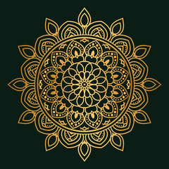 Luxury mandala background design gold color vector logo icon illustration for print, poster, cover, brochure, flyer