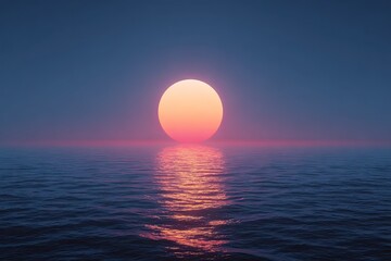 Sunrise or Sunset over Calm Water