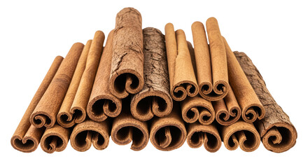 Isolated Cinnamon Sticks Pile