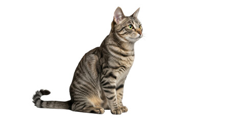 Isolated Gray Cat Sitting