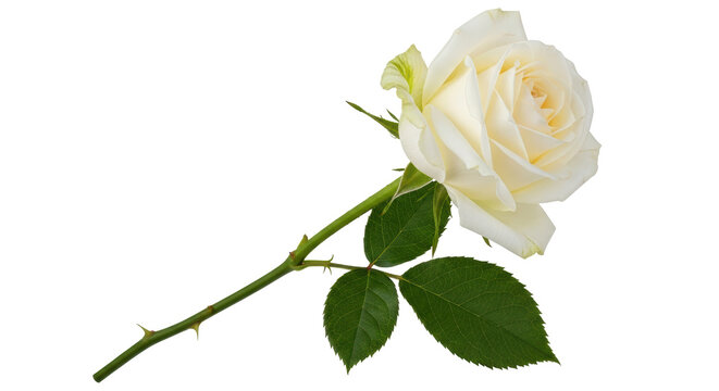 Isolated White Rose Elegant and Fragrant
