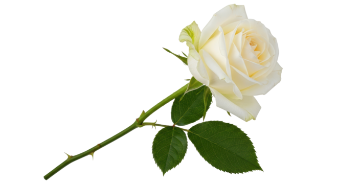 Isolated White Rose Elegant and Fragrant