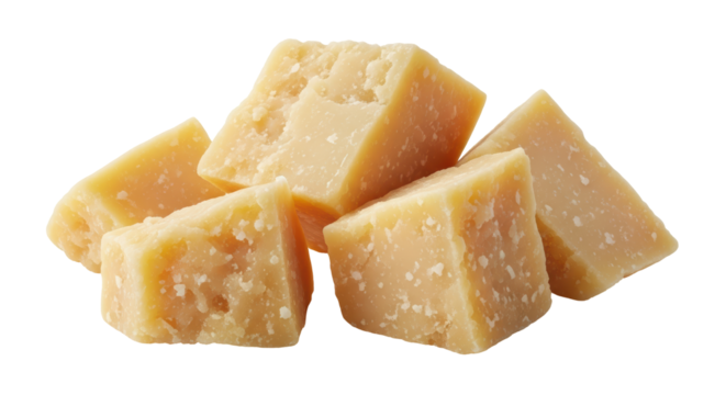 Isolated Parmesan Cheese Pieces