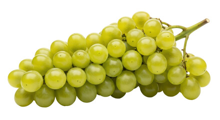 Isolated green grapes on white background