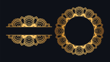 luxury golden mandala for indian wedding invitation card template design