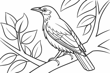 coloring page line art the starling black vector