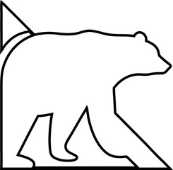Clean bear outline icon in vector style, perfect for forest-themed designs.
