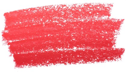 Red crayon stroke on white