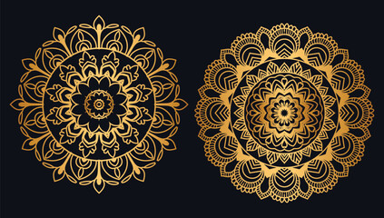 luxury golden mandala for indian wedding invitation card template design islamic arabic gold mandala ornament white background 