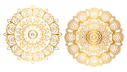 luxury ethnic golden mandala for indian wedding invitation card template design islamic arabic...