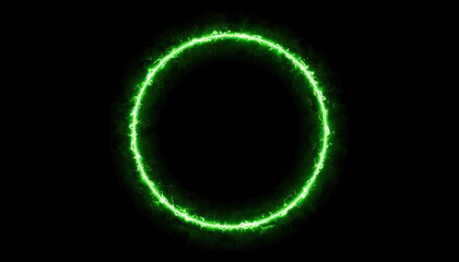 Vibrant green glowing circle frame