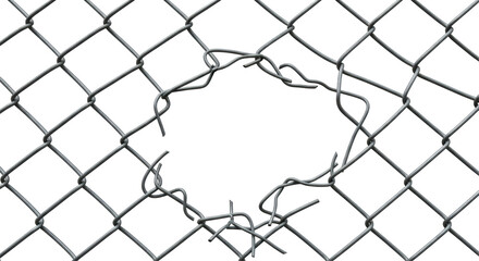 Isolated Broken Fence