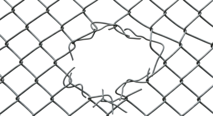 Isolated Broken Fence