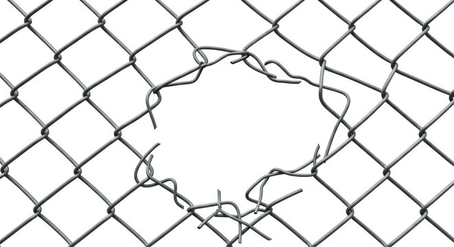 Isolated Broken Fence
