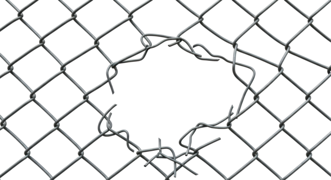 Isolated Broken Fence