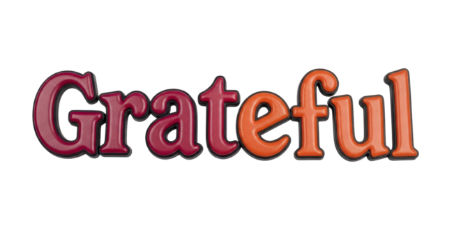 Isolated grateful text