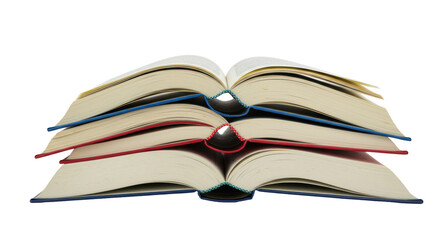 Isolated Stack of Open Books