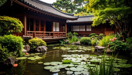 Obraz premium Japanese garden serenity