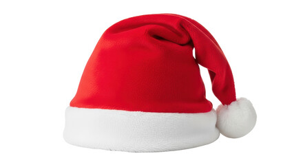 Isolated Santa Hat with White Pom-Pom