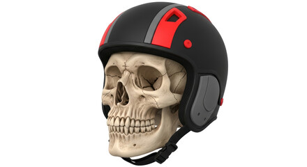 Isolated Skull in Helmet