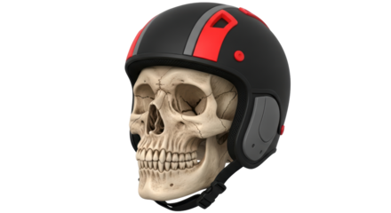 Isolated Skull in Helmet