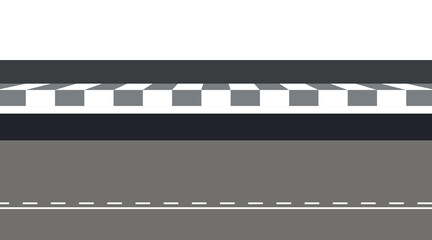 Winding road isolated on white background. Disappearing into the distance. The two-lane road with lane markings. Conceptual image. 3d rendering