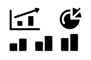 Fototapeta premium Growing graphic icon set. Outline and glyph graph bar. Profit chart graphic set 