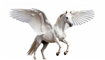 White winged horse, dynamic pose