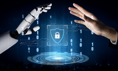 AI artificial intelligence strengthens cybersecurity with intelligent threat detection, virtual...