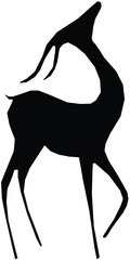 vector silhouette of a deer