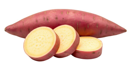 Isolated Sweet Potato with Slices