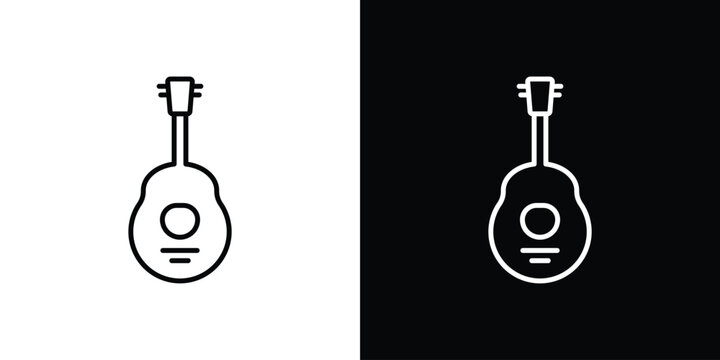 Ukulele icons. Minimal vector icons pack for web