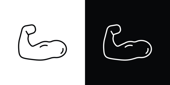 Strong arm icons. Minimal vector icons pack for web