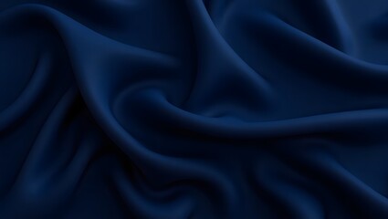 Fototapeta premium Royal Blue Silk: A captivating close-up of opulent royal blue silk fabric, showcasing flowing folds and textures. Evoking luxury and sophistication.