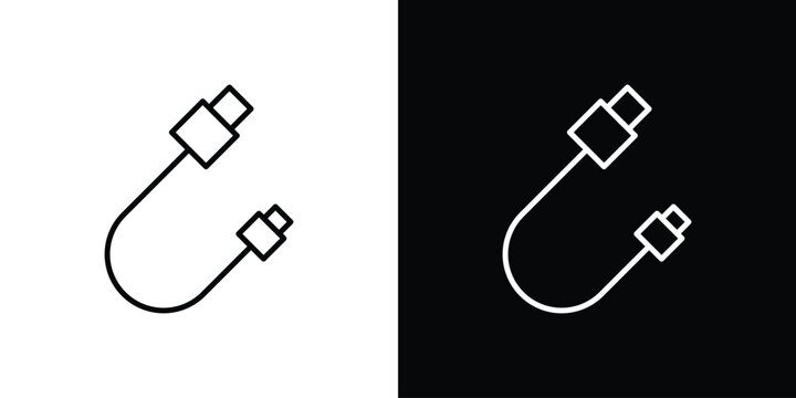 Phone cable icons. Minimal vector icons pack for web