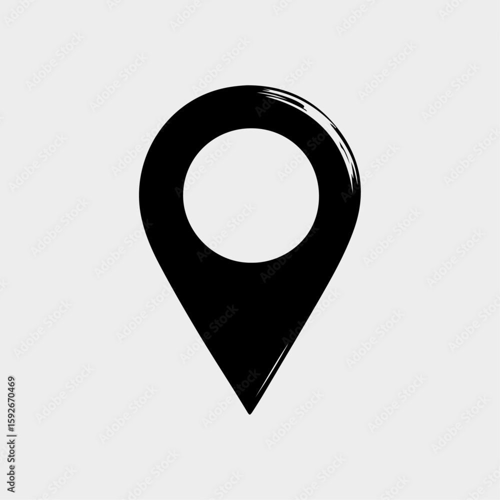 Fototapete location marker icon: a clean and simple depiction of a location marker icon, rendered in solid blac