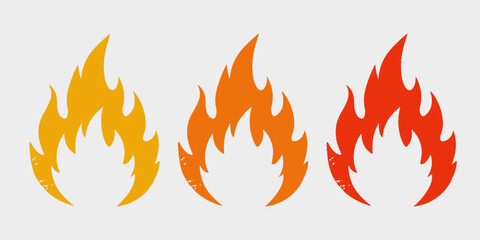 Burning Bright: Three stylized flames in fiery hues of yellow, orange, and red, symbolizing energy, passion, and transformation. 