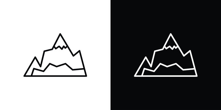 Mountain icons. Minimal vector icons pack for web