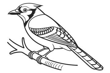 coloring page line art the jay bird black vector