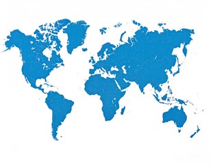 Fototapeta premium World map in shades of blue