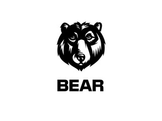 Bear Logo , bear face , face , illustration, minimal
