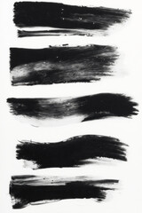 dark Lino ink remain strips or swipes on white. cool paint overlay.
