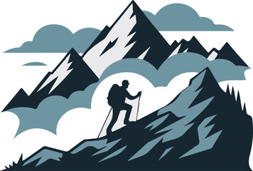 Adventure awaits hiker logo design for ultimate exploration spirit
