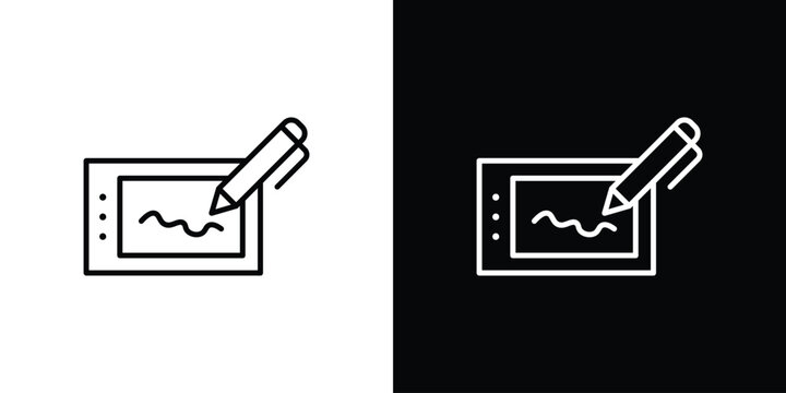 Electronic signature icons. Minimal vector icons pack for web