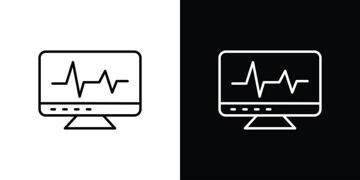 EKG monitor icons. Minimal vector icons pack for web