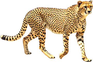 Cheetah Running Isolated White Background