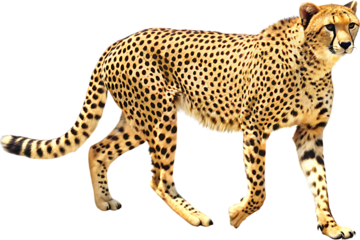 cheetah running isolated on white background PNG,AI GENERATED