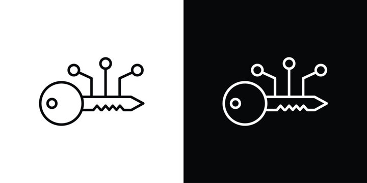 Digital key icons. Minimal vector icons pack for web