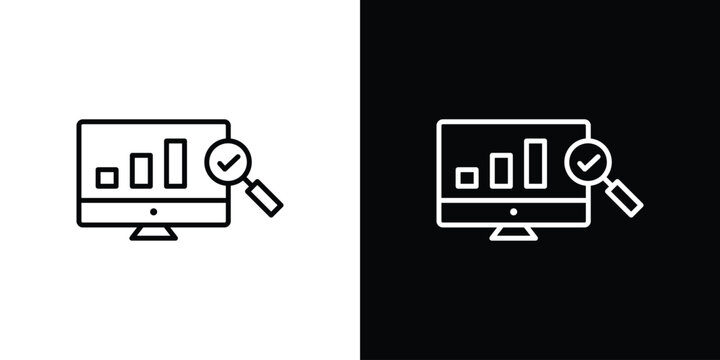 Data Analysing icons. Minimal vector icons pack for web