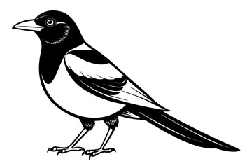 coloring page line art the magpie black vector
